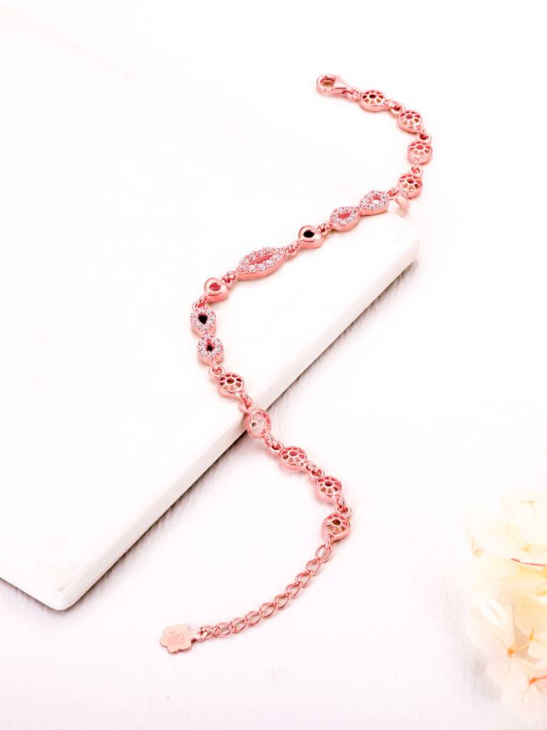GIVA 925 Sterling Silver Rose Gold Enchanted Evil Eye Bracelet