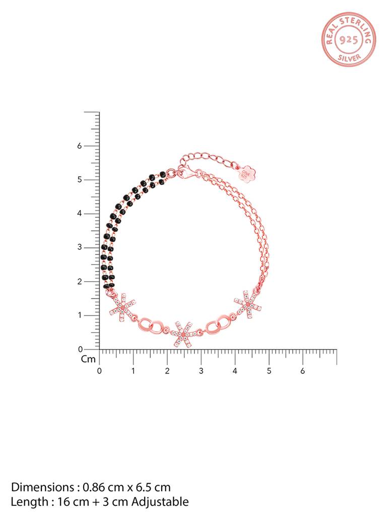 GIVA 925 Sterling Silver Rose Gold Divine Connect Mangalsutra Bracelet