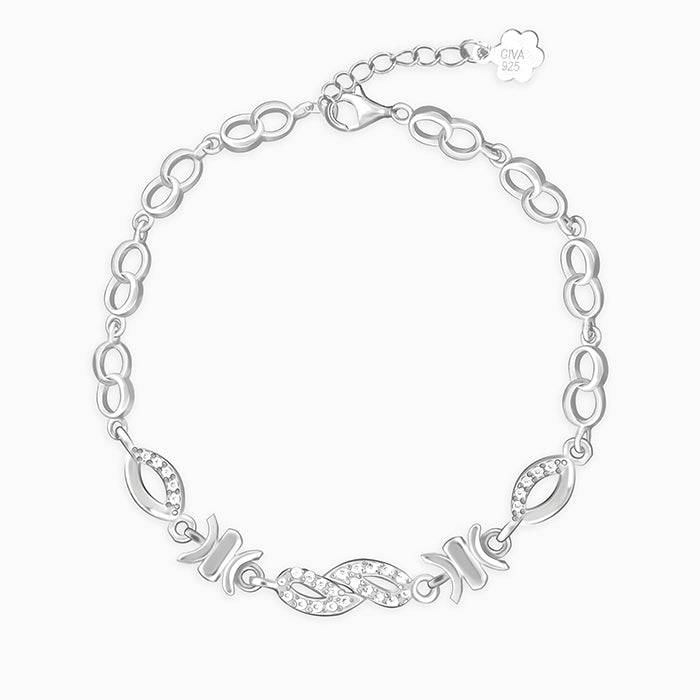 Giva 925 Sterling Silver Sparkles Forever Bracelet, Adjustable | Gifts For Women And Girls : BR0637