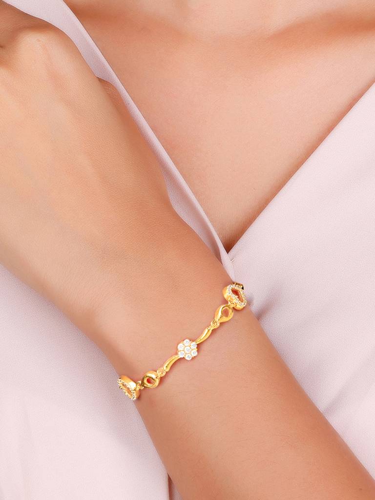 GIVA 925 Sterling Silver Golden You Have My Heart Mangalsutra Bracelet