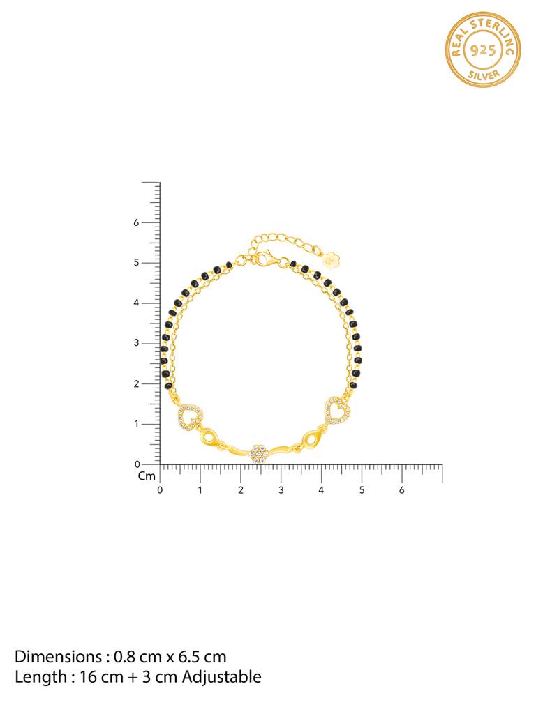 GIVA 925 Sterling Silver Golden You Have My Heart Mangalsutra Bracelet