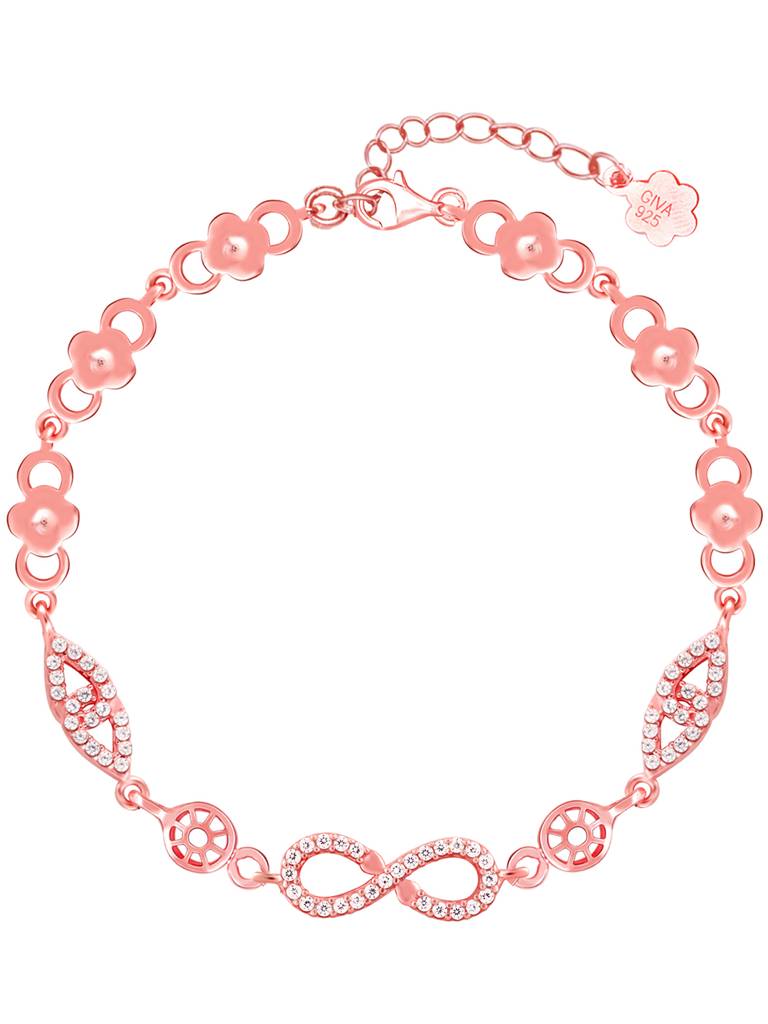 GIVA 925 Sterling Silver Rose Gold Forever Infinity Love Bracelet