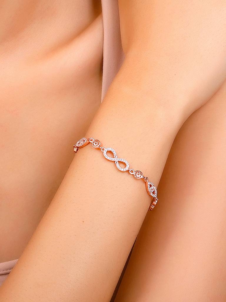 GIVA 925 Sterling Silver Rose Gold Forever Infinity Love Bracelet