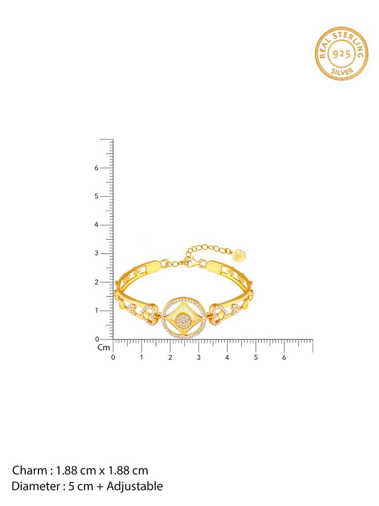 GIVA 925 Sterling Silver Anushka Sharma Golden Hearts and Sparkles Bracelet