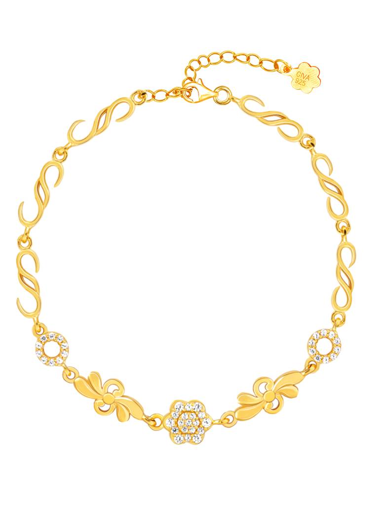 GIVA 925 Sterling Silver Golden Gleaming Beauty Bracelet