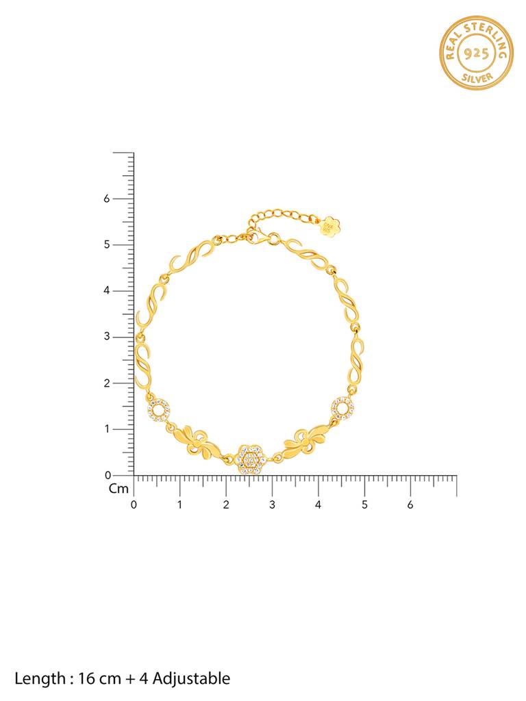 GIVA 925 Sterling Silver Golden Gleaming Beauty Bracelet