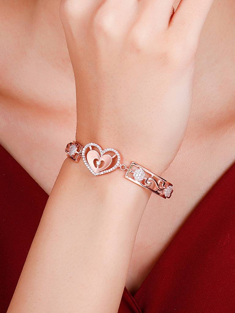 GIVA 925 Sterling Silver Anushka Sharma Rose Gold Dreamy Love Affair Bracelet