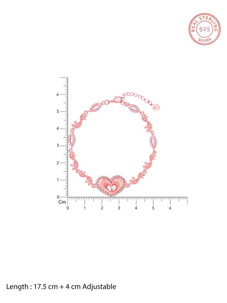GIVA 925 Sterling Silver Rose Gold Love Affair Bracelet