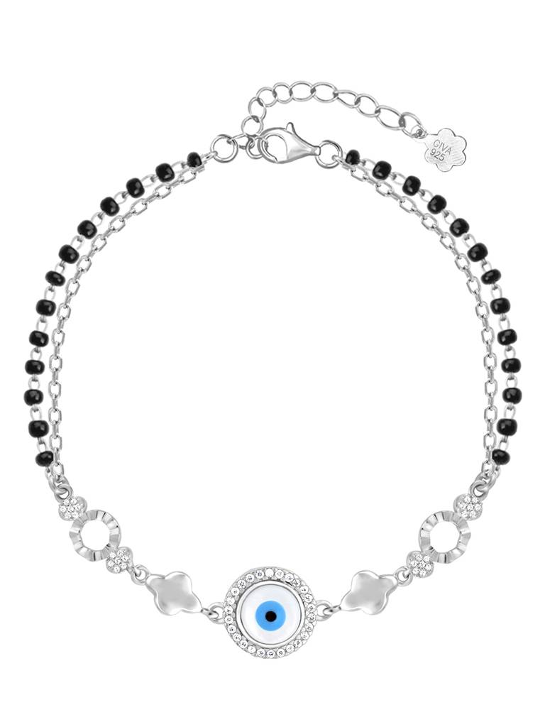 GIVA 925 Sterling Silver Evil Eye Mangalsutra Bracelet