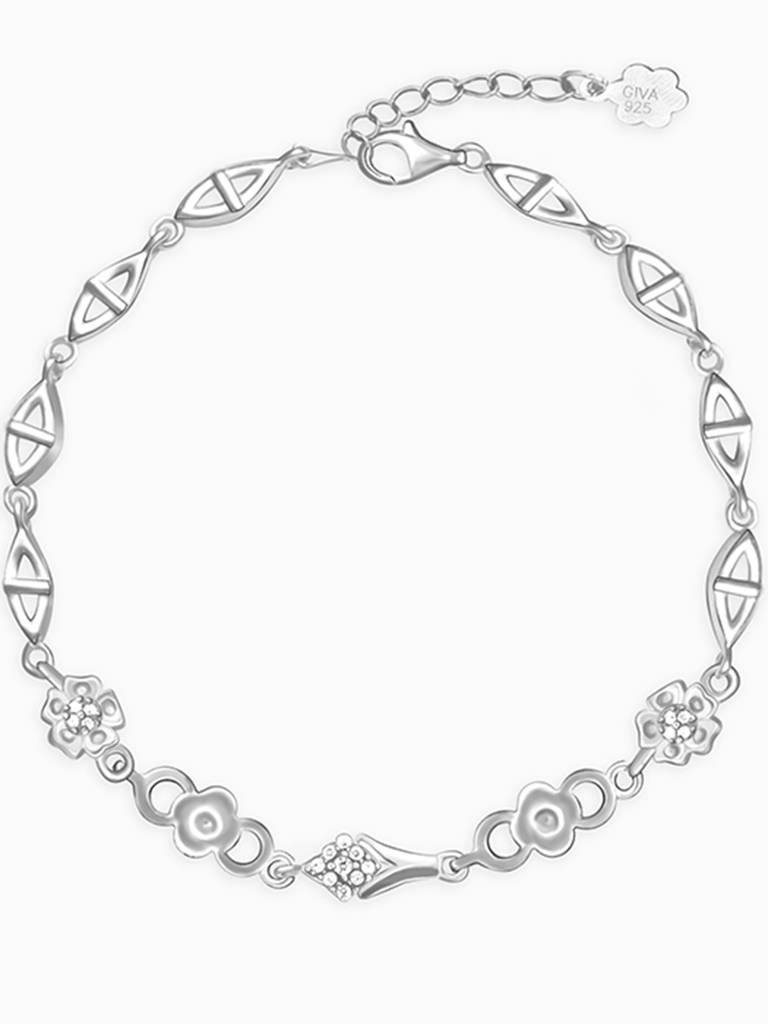 GIVA 925 Sterling Silver Sparkling Romance Bracelet