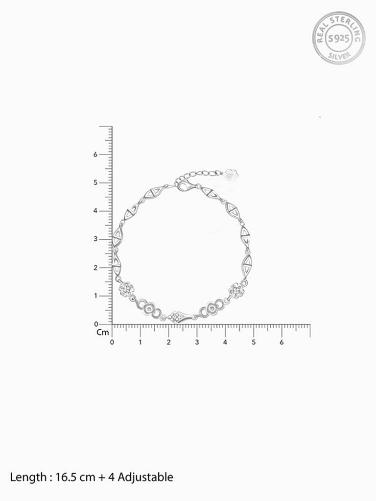 GIVA 925 Sterling Silver Sparkling Romance Bracelet