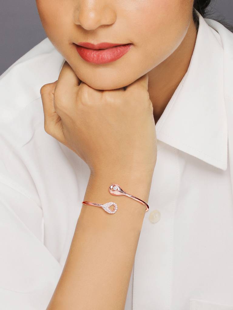 GIVA 925 Sterling Silver Rose Gold We Found Each Other Bracelet