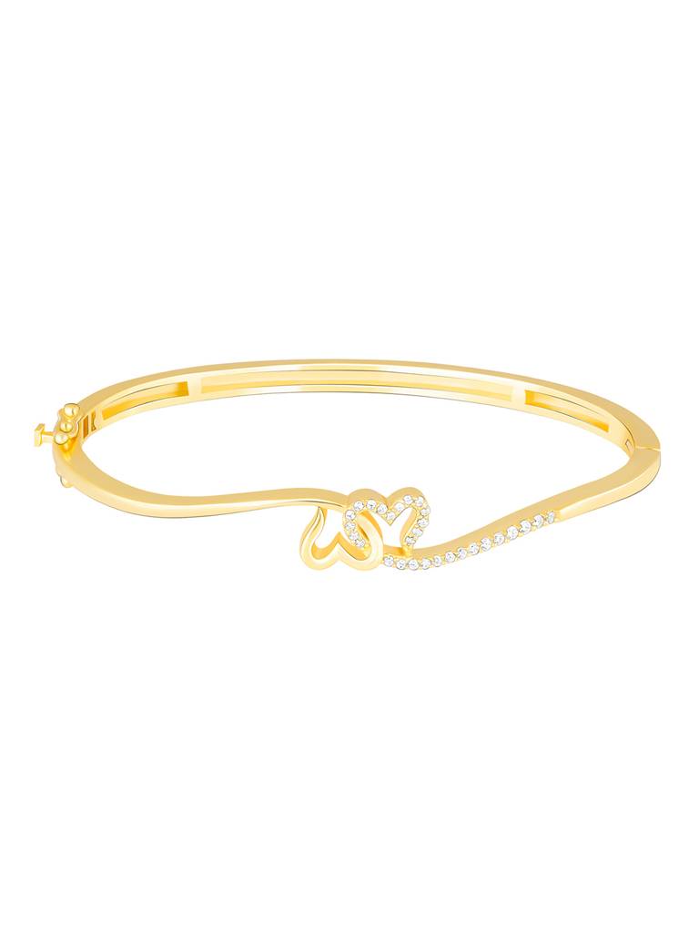 Giva 925 Sterling Silver Golden Upside Down Heart Bracelet