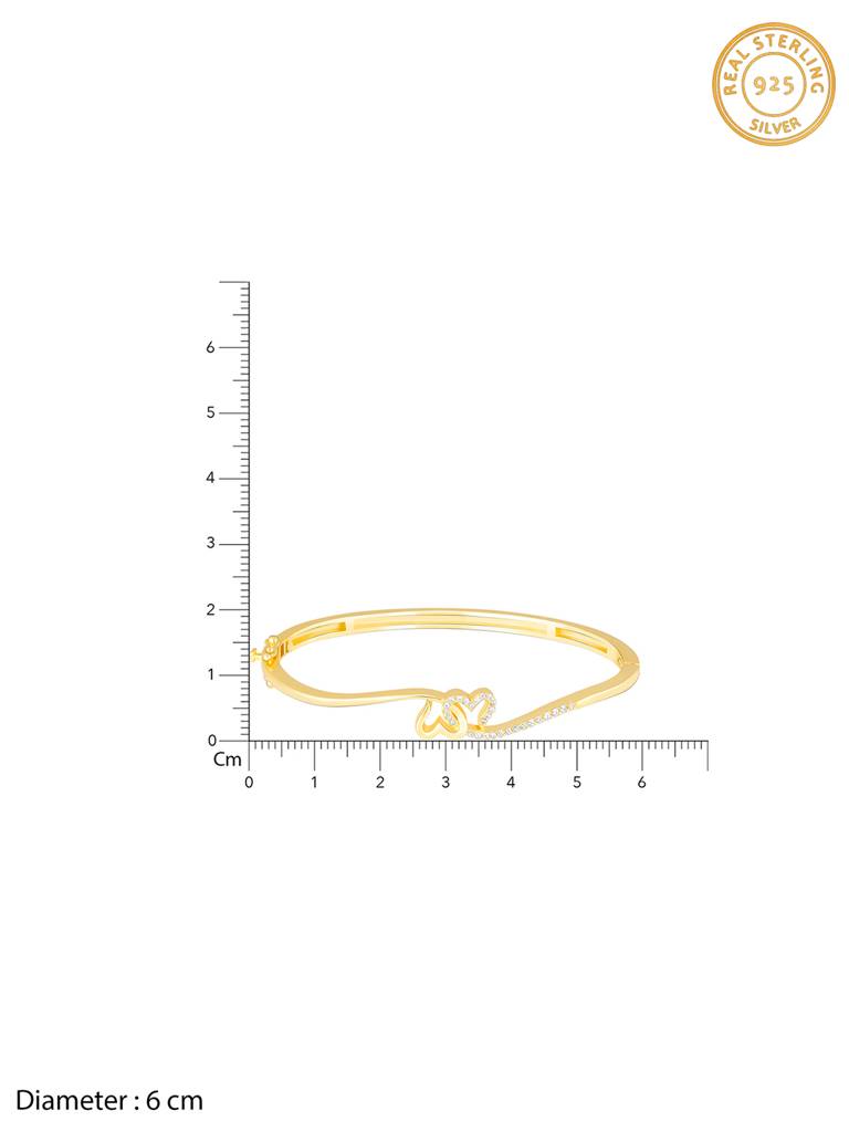 Giva 925 Sterling Silver Golden Upside Down Heart Bracelet