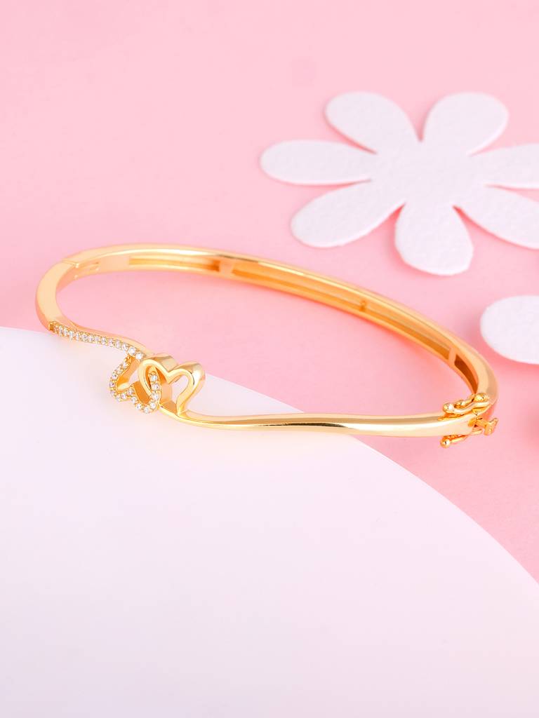 Giva 925 Sterling Silver Golden Upside Down Heart Bracelet