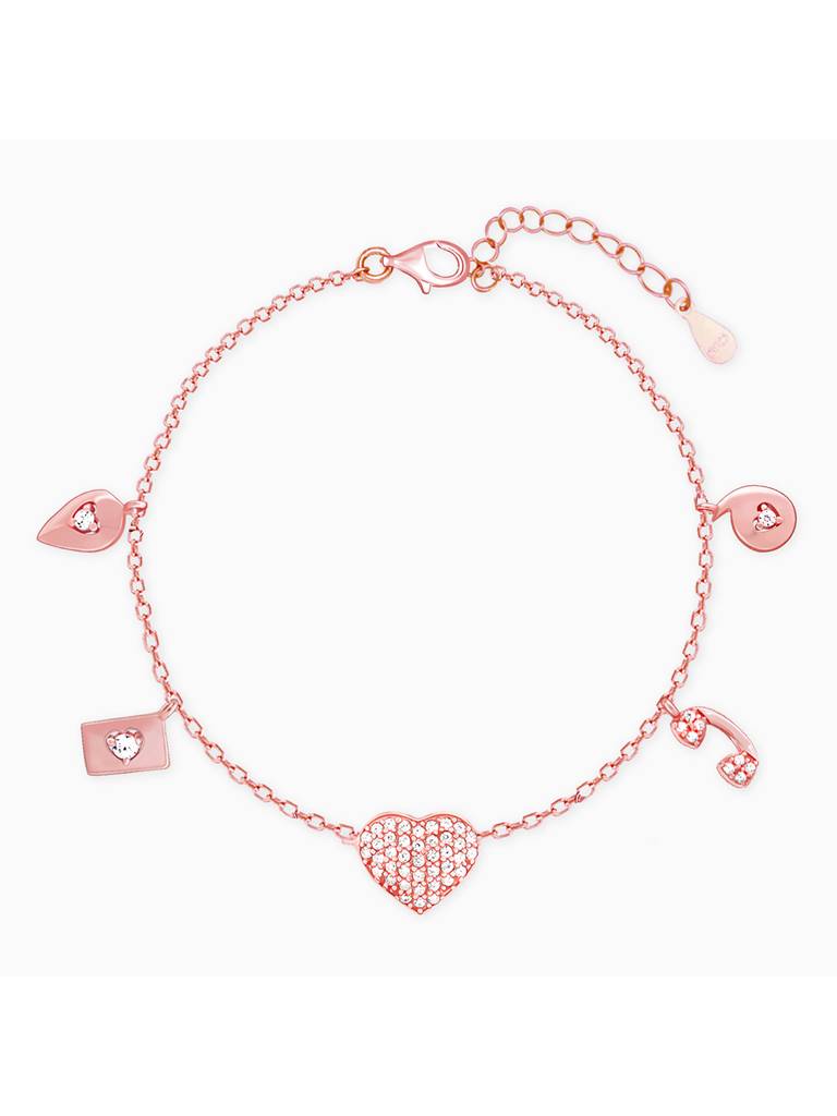 GIVA 925 Sterling Silver Rose Gold Love Language Bracelet