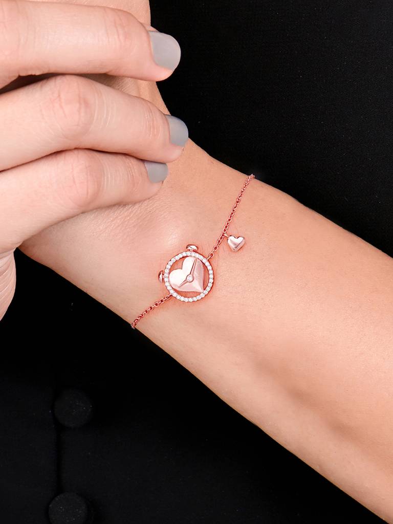 GIVA 925 Sterling Silver Rose Gold I Miss You Bracelet