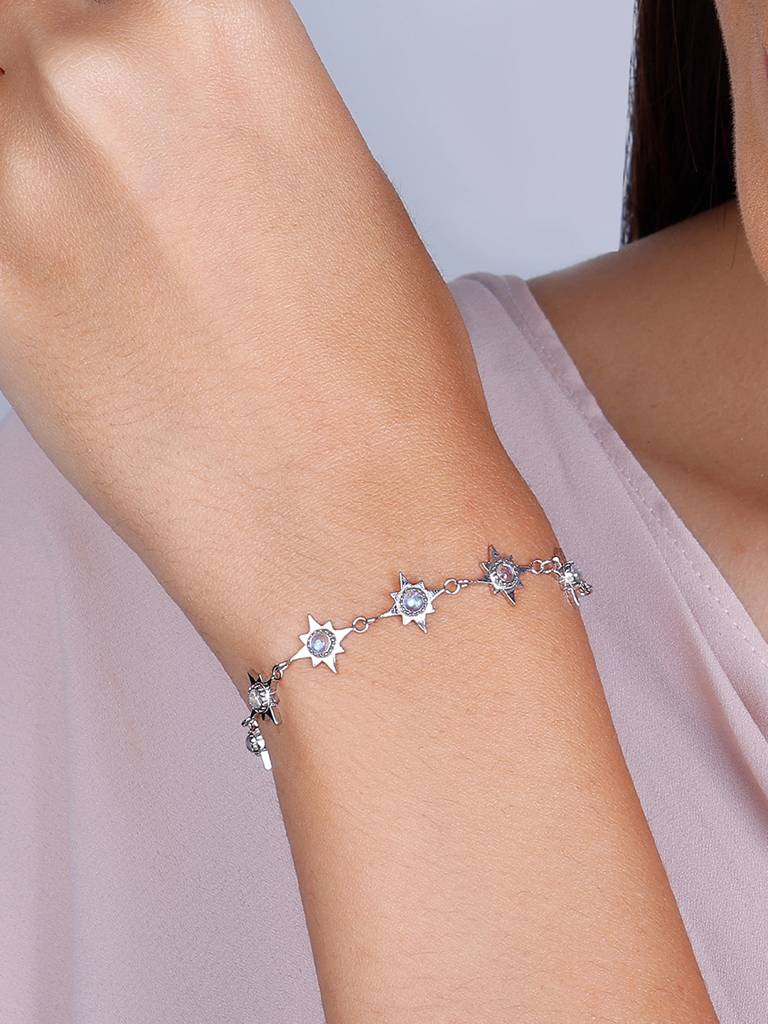 GIVA 925 Sterling Silver Sparkly Story Bracelet