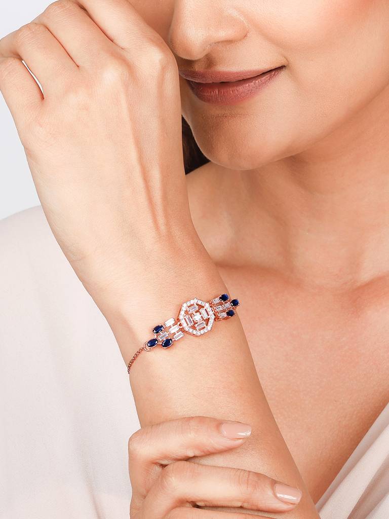 Giva 925 Sterling Silver Anushka Sharma Rose Gold Statement Bracelet