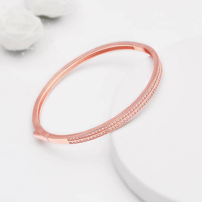 Giva 925 Silver Rose Gold Slender Set Of Two| Gifts For Women And Girls | With Certificate : BR066ER02519