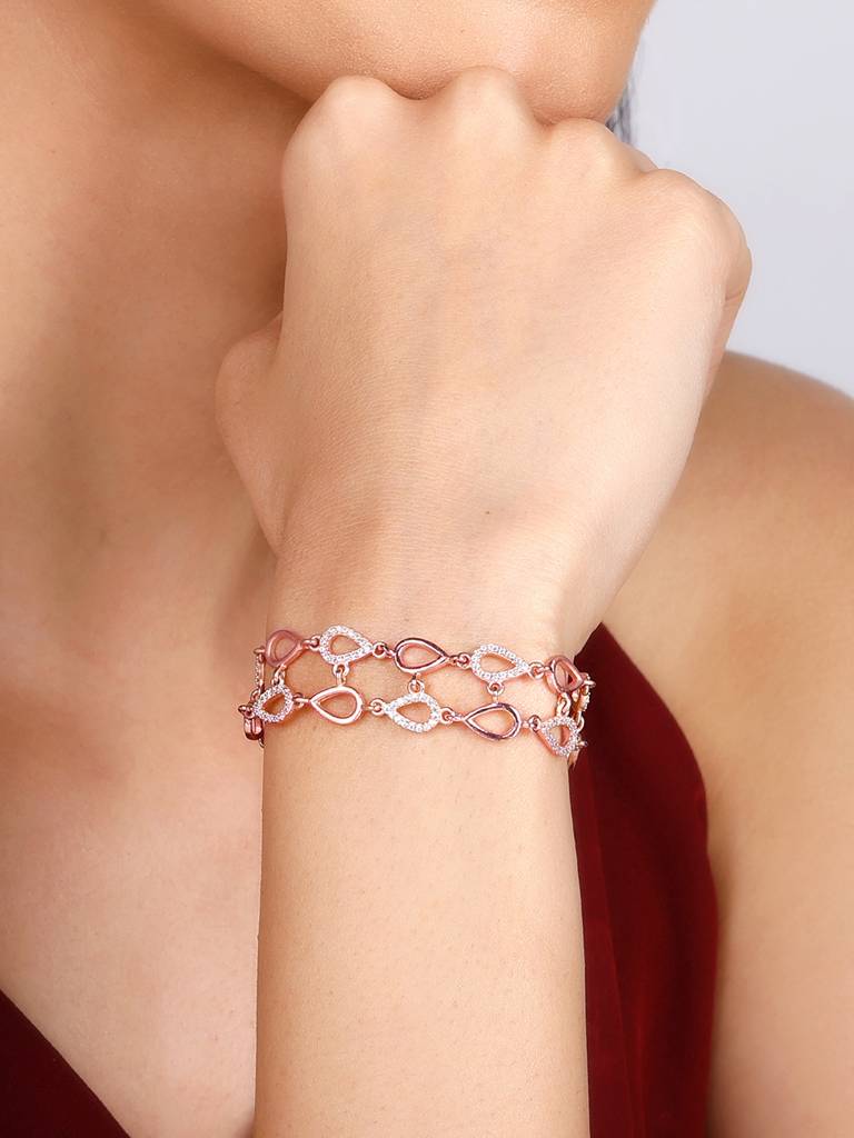 GIVA 925 Sterling Silver Anushka Sharma Rose Gold Timeless Beauty Bracelet