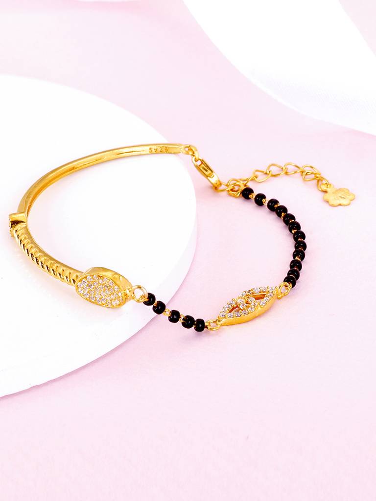 GIVA 925 Sterling Silver Golden Arch Mangalsutra Bracelet