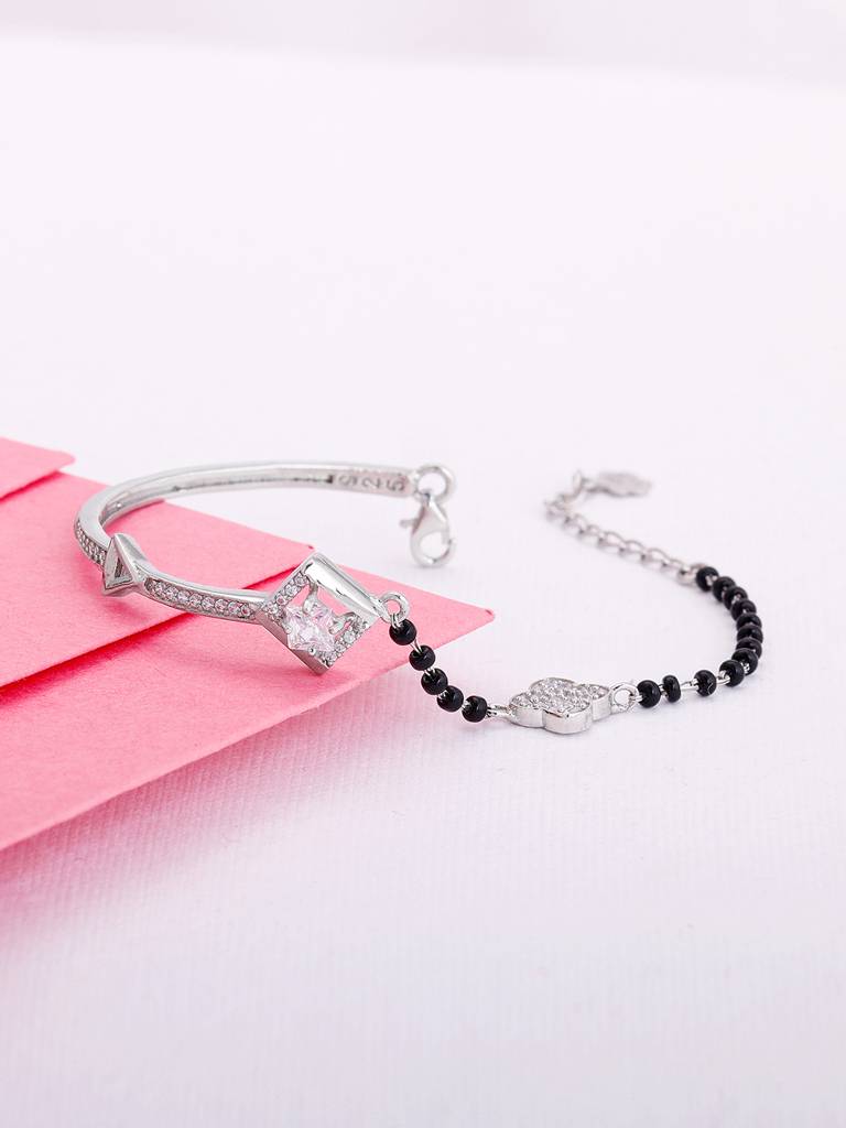GIVA 925 Sterling Silver Love My Bae Mangalsutra Bracelet