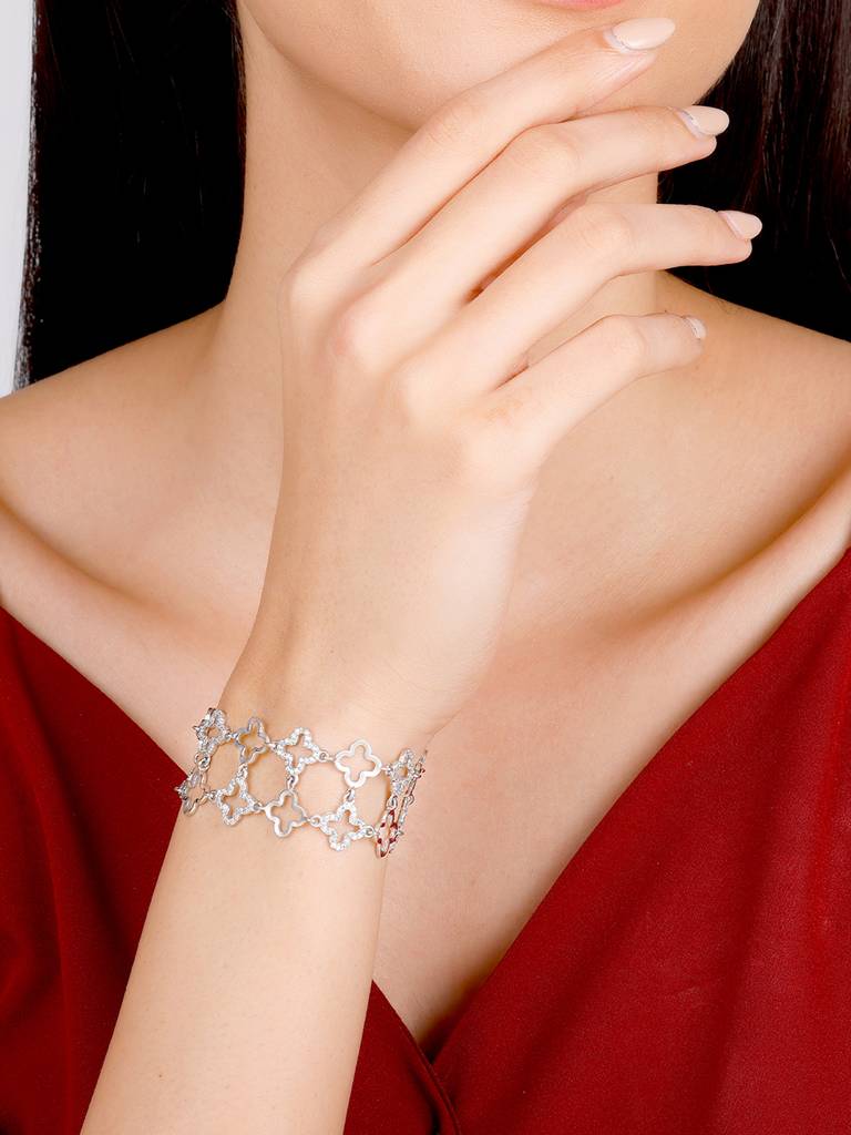 GIVA 925 Sterling Silver Anushka Sharma Silver Charming Bracelet