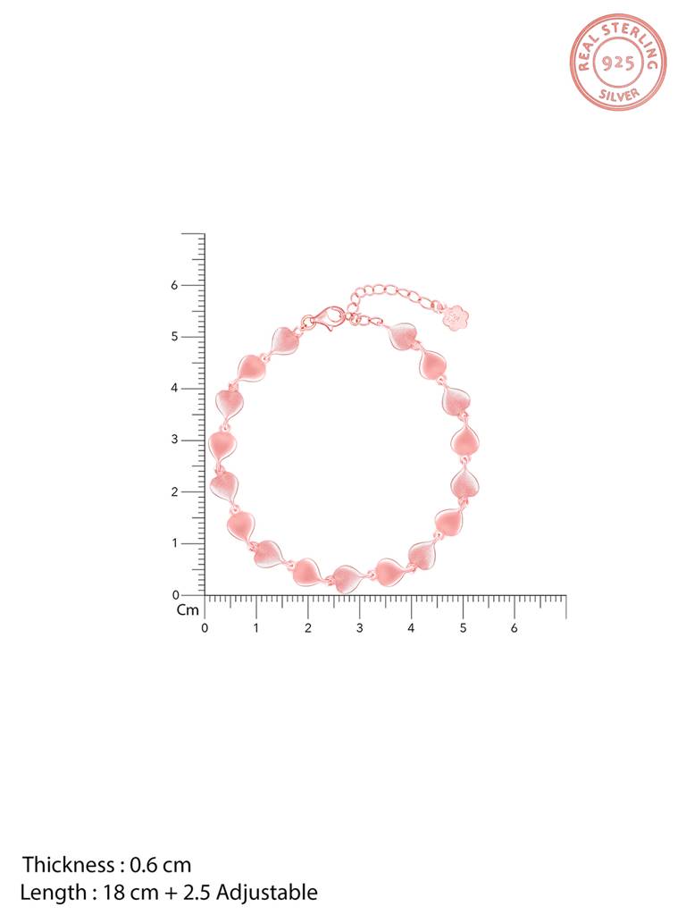 GIVA 925 Sterling Silver Rose Gold Love of my Life Heart Bracelet