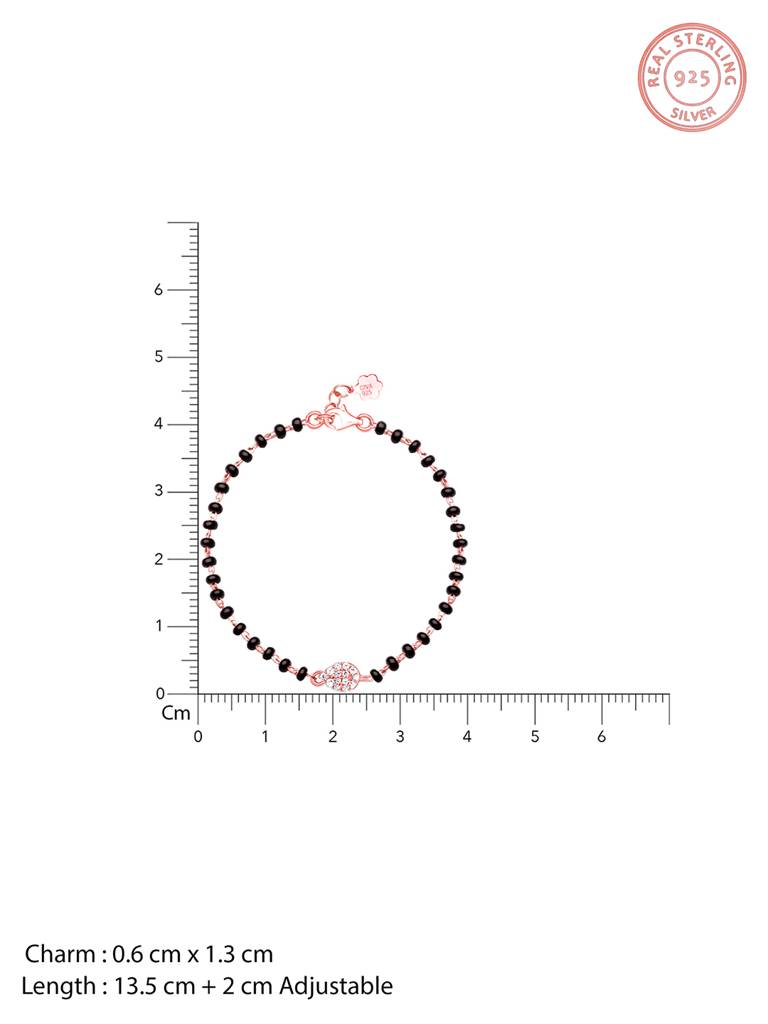 GIVA 925 Sterling Silver Rose Gold Pear Stone Kids Nazariya Bracelet