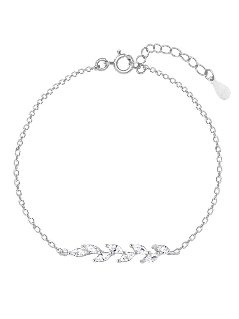 Giva 925 Sterling Silver Zircon Ferns Bracelet