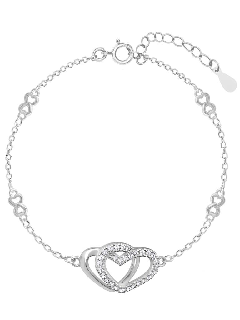 GIVA 925 Sterling Silver Locked in Love Infinity and Intertwined Hearts Bracelet
