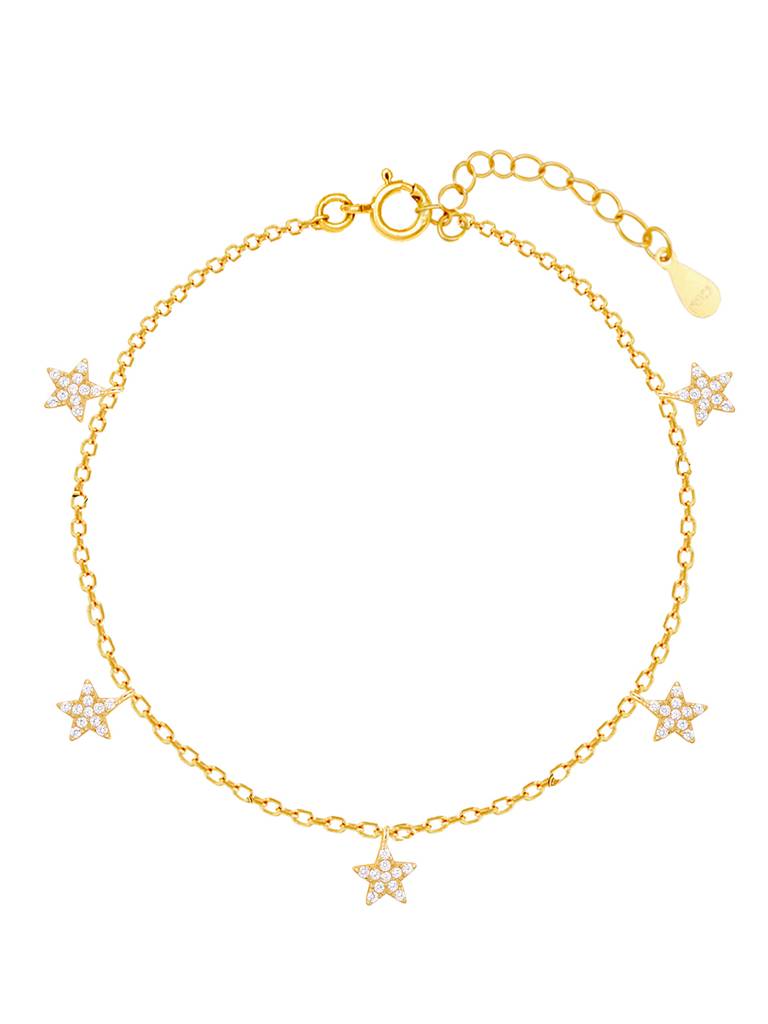 Giva 925 Sterling Silver Golden Star Constellation Bracelet