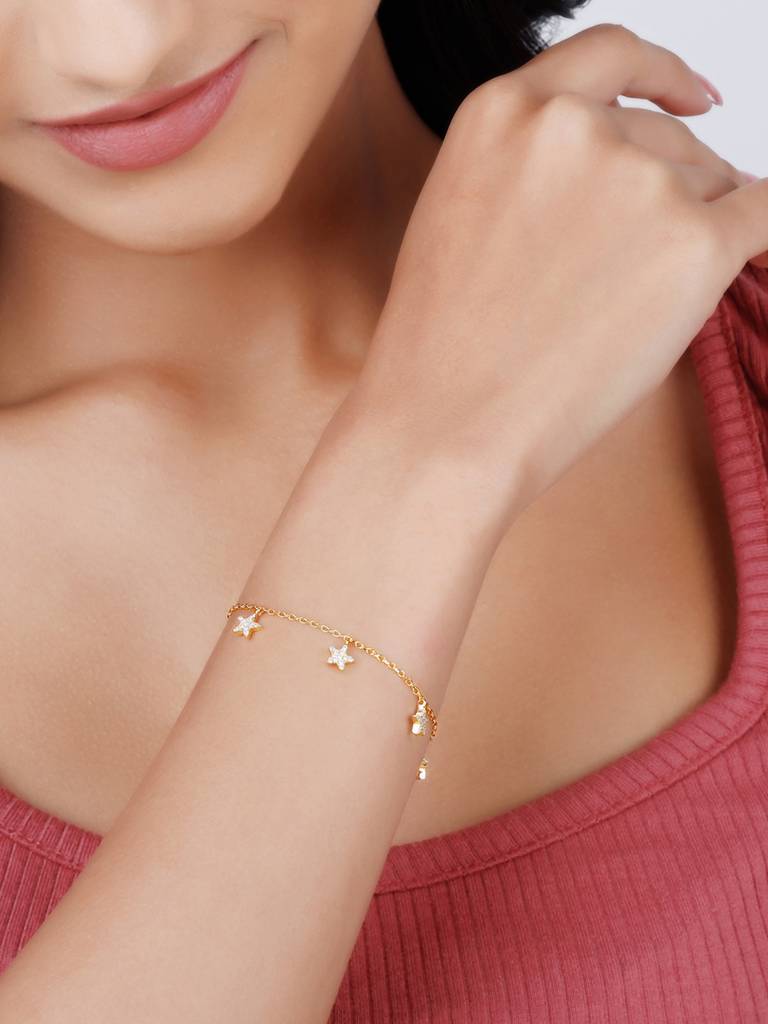 Giva 925 Sterling Silver Golden Star Constellation Bracelet