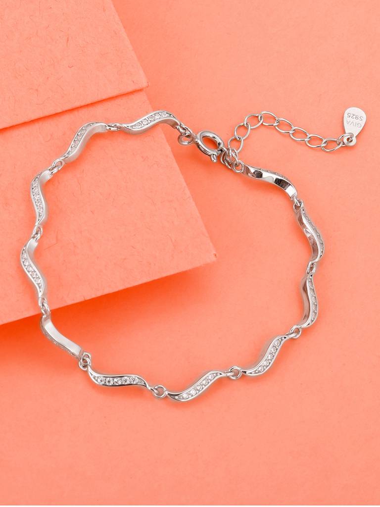 Giva 925 Sterling Silver Graceful Waves Bracelet