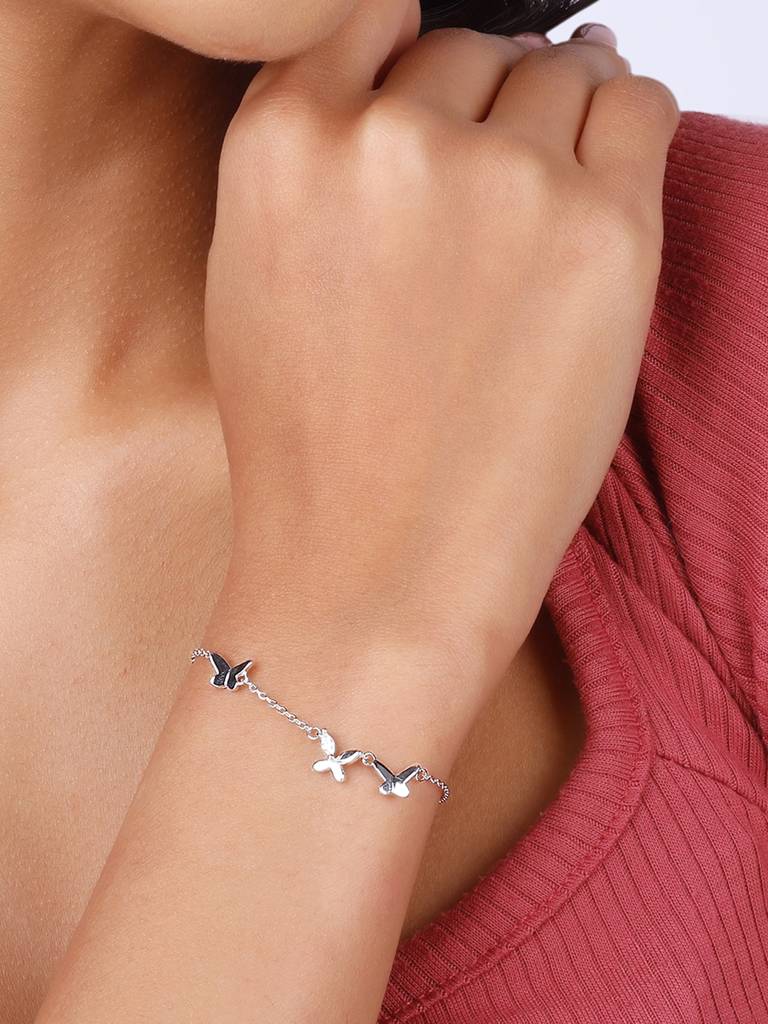 Giva 925 Sterling Silver Fluttering Butterflies Bracelet