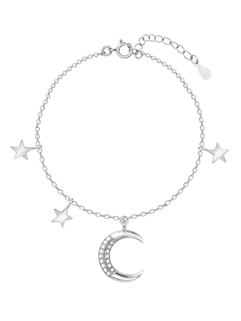 Giva 925 Sterling Silver Moon & Stars Bracelet