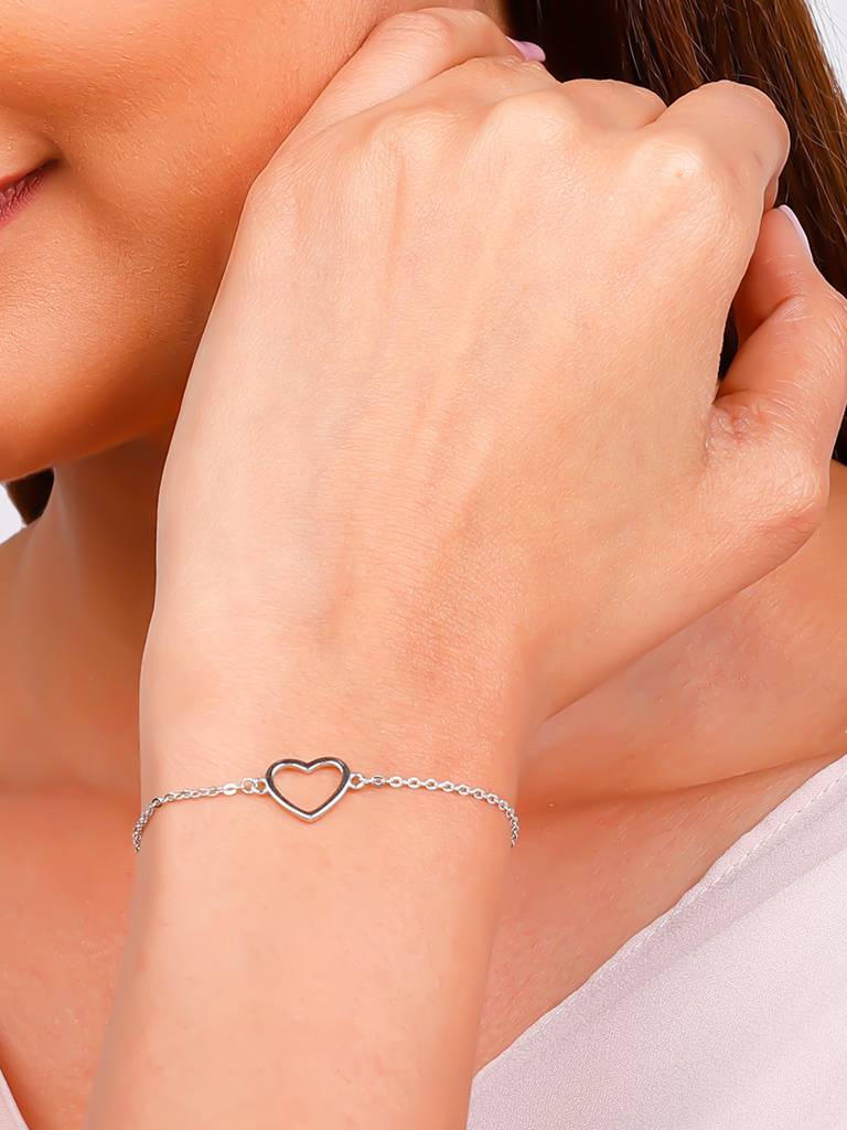 GIVA 925 Sterling Silver Love that Cannot Hide Heart Bracelet