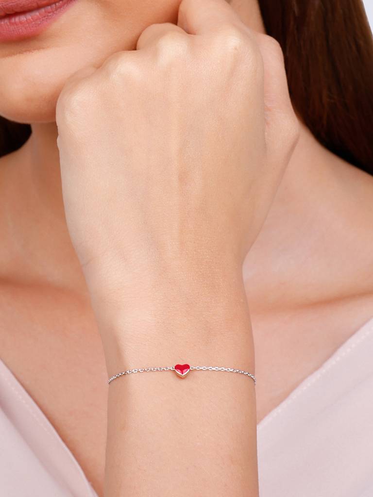 GIVA 925 Sterling Silver My Heart Beats for You Bracelet