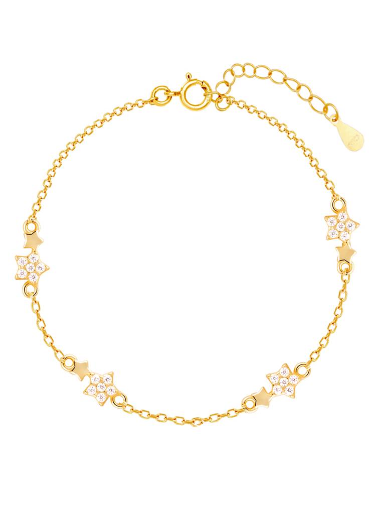 Giva 925 Sterling Silver Golden Binary Star Bracelet