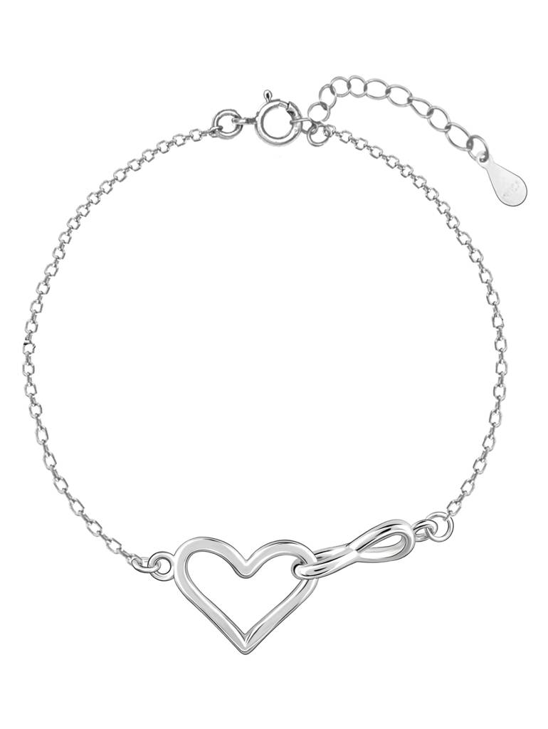 GIVA 925 Sterling Silver Eternal Love Infinity and Heart Bracelet