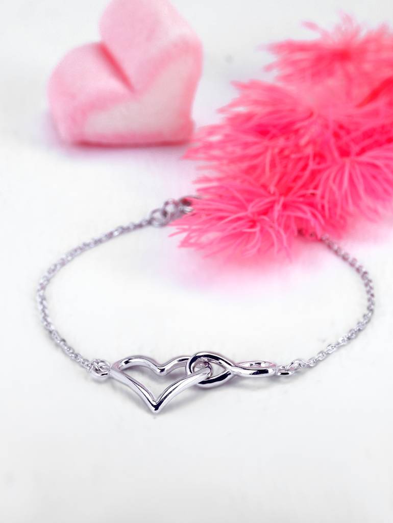 GIVA 925 Sterling Silver Eternal Love Infinity and Heart Bracelet