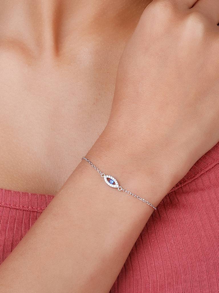 Giva 925 Sterling Silver Evil Eye Blue Bracelet