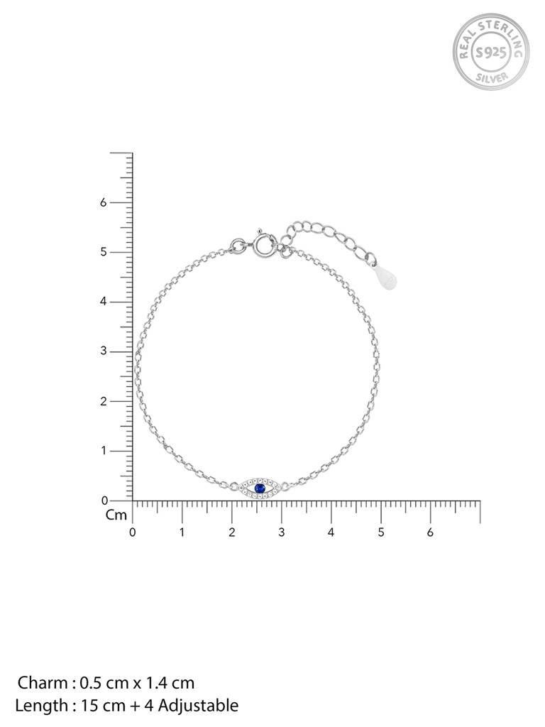 Giva 925 Sterling Silver Evil Eye Blue Bracelet