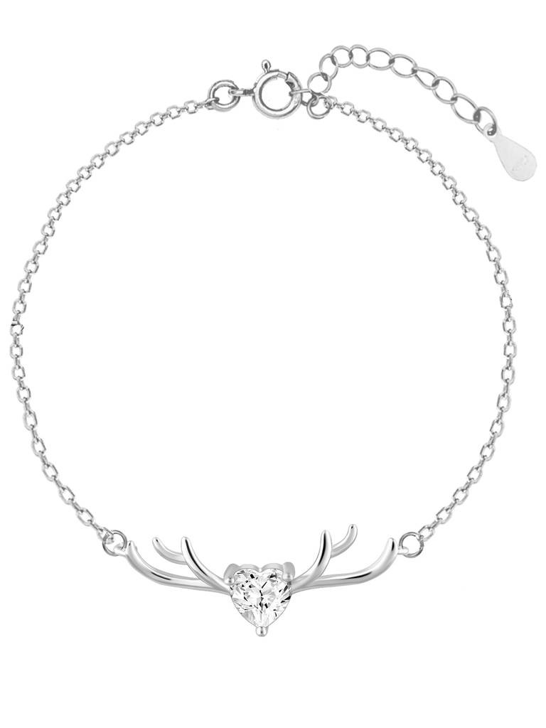 Giva 925 Sterling Silver Deer Heart Bracelet
