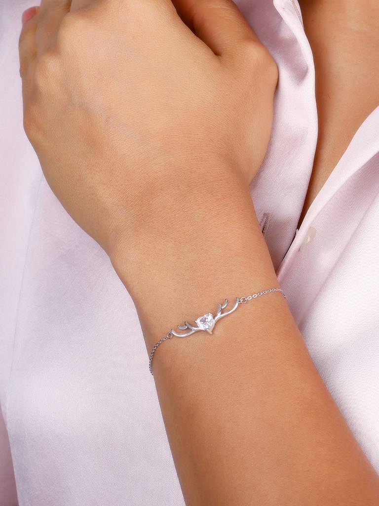 Giva 925 Sterling Silver Deer Heart Bracelet