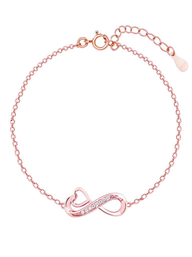 GIVA 925 Sterling Silver Rose Gold To Infinity and Beyond Bracelet