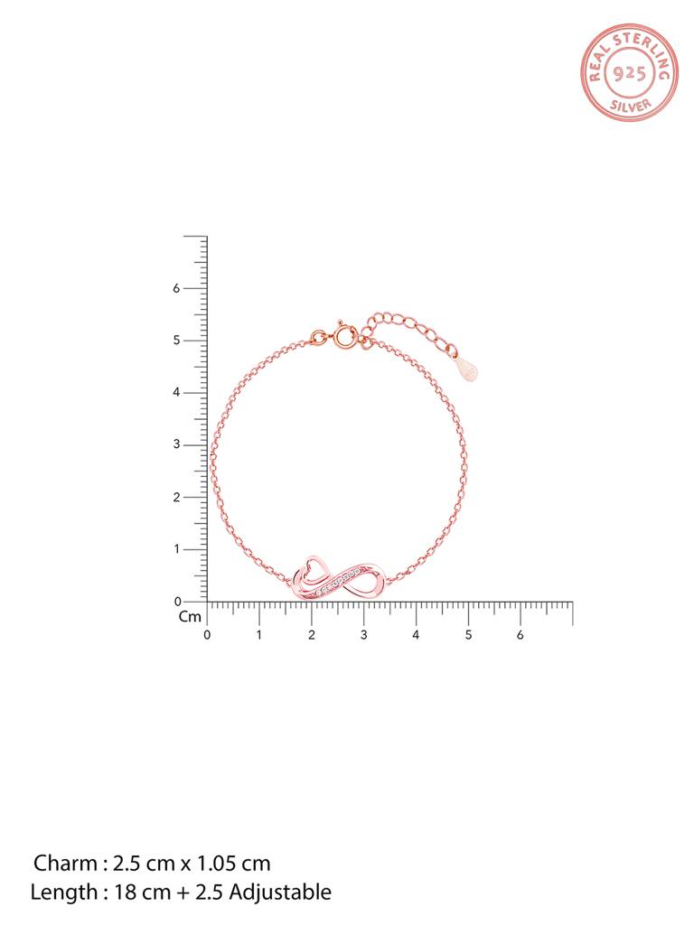 GIVA 925 Sterling Silver Rose Gold To Infinity and Beyond Bracelet