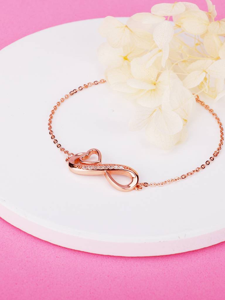 GIVA 925 Sterling Silver Rose Gold To Infinity and Beyond Bracelet