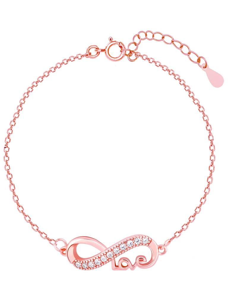 GIVA 925 Sterling Silver Rose Gold Love Knows No Bounds Infinity Bracelet